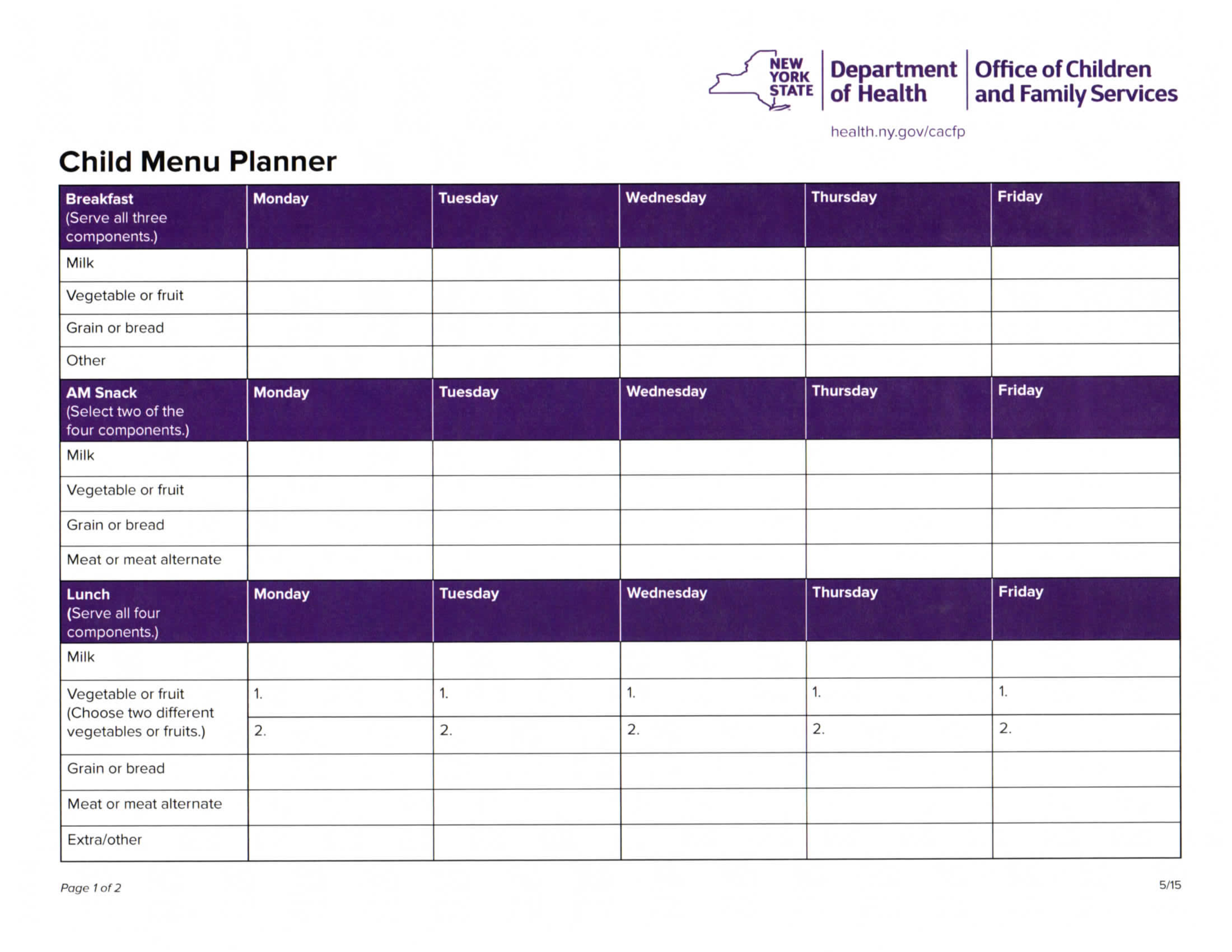 food-nutrition-information-forms